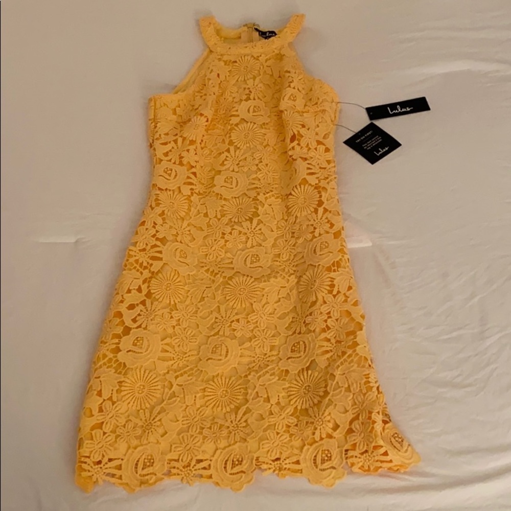 Lulu’s Love Poem Yellow Lace Dress